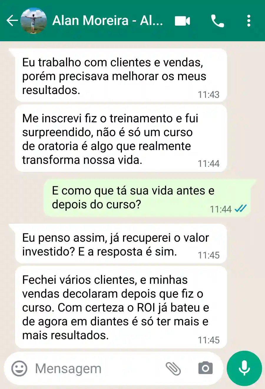 Depoimento de aluno da Evolive